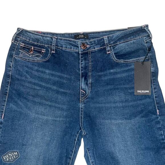 True Religion Women’s HALLE HIGH-WAISTED SUPER SKINNY BLUE DENIM JEANS | NEW!! - Picture 4 of 16